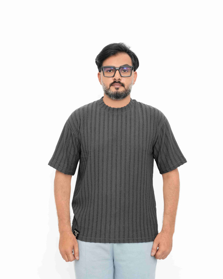 Urban Turkish Knit Essential – Charcoal Gray Textured Edition Genzee Store Turkish Tees