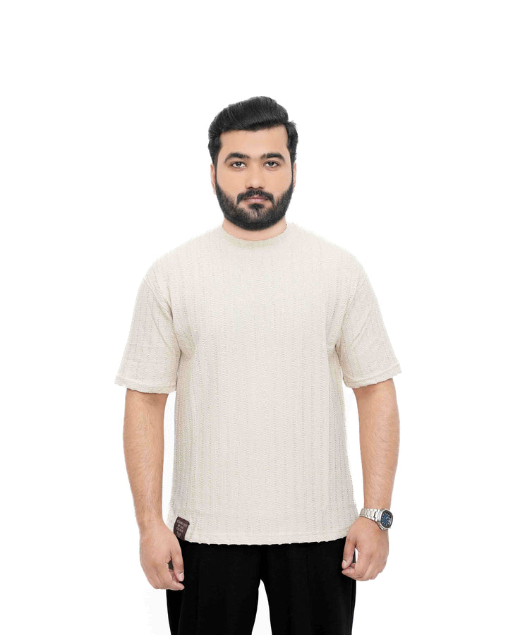 Urban Turkish Knit Essential – Off-White Textured Edition. Genzee Store Turkish Tees