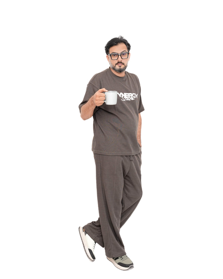 "Synergy State"  Co-ord Set, Charcoal Brown/Dark Grey, Genzee Store Co-ord Set
