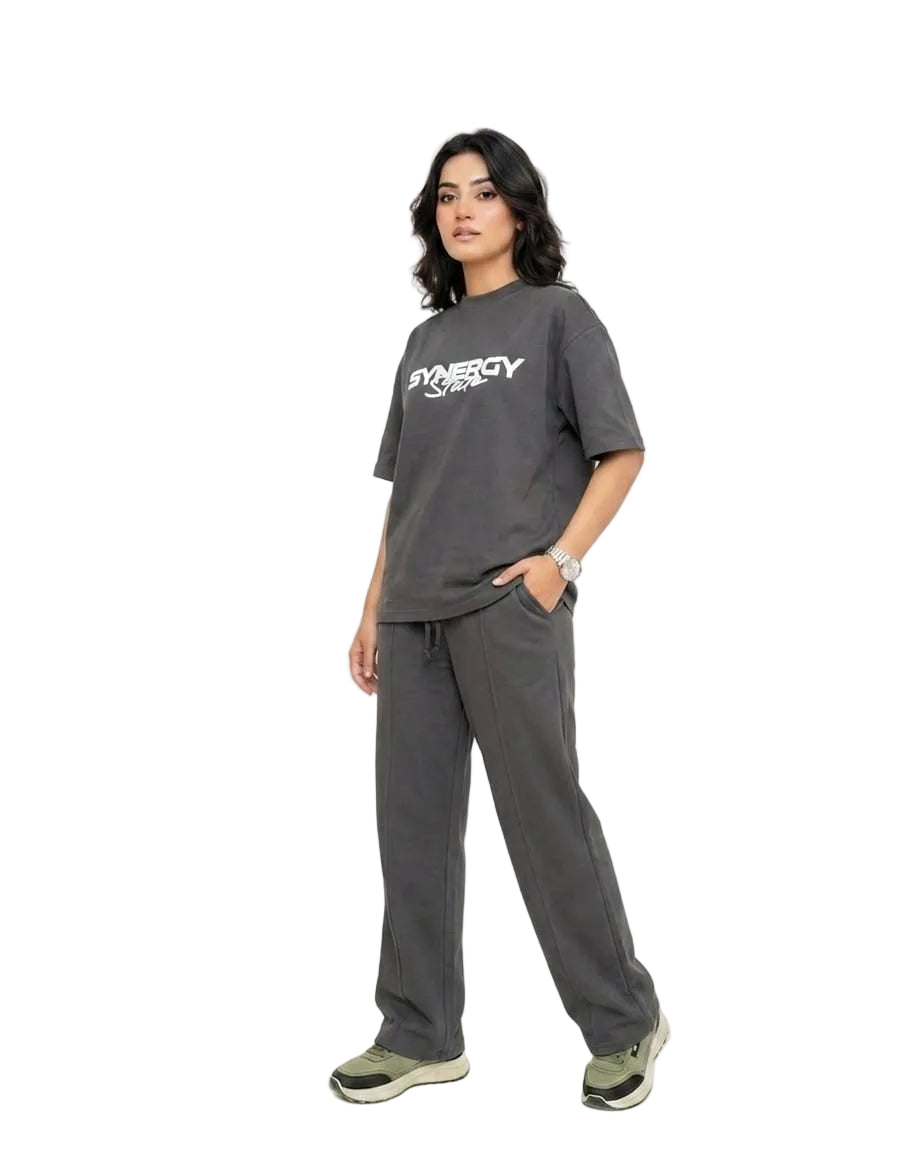 "Synergy State" Co-ord Set, Charcoal Brown/Dark Grey, Genzee Store Co-ord Set