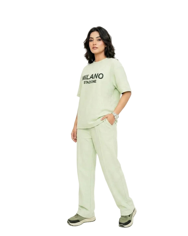 "Milano Stazione" Textured Co-ord Set,Mint Green. Genzee Store Co-ord Set